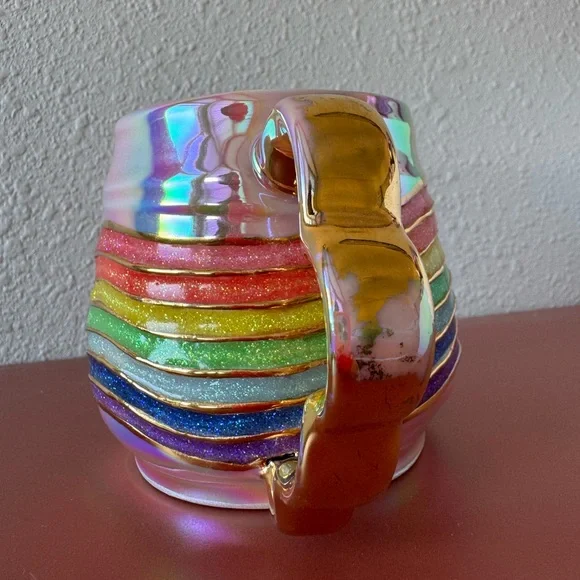 Silver Lining Ceramics Halographic Rainbow Inlay Glitter Mug - Picture 6 of 10